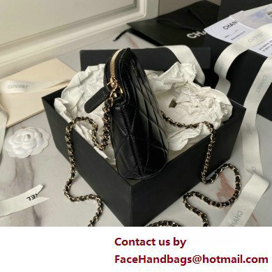 Chanel Lambskin  &  Gold-Tone Metal Clutch with Chain Bag AP4000 Black 2025